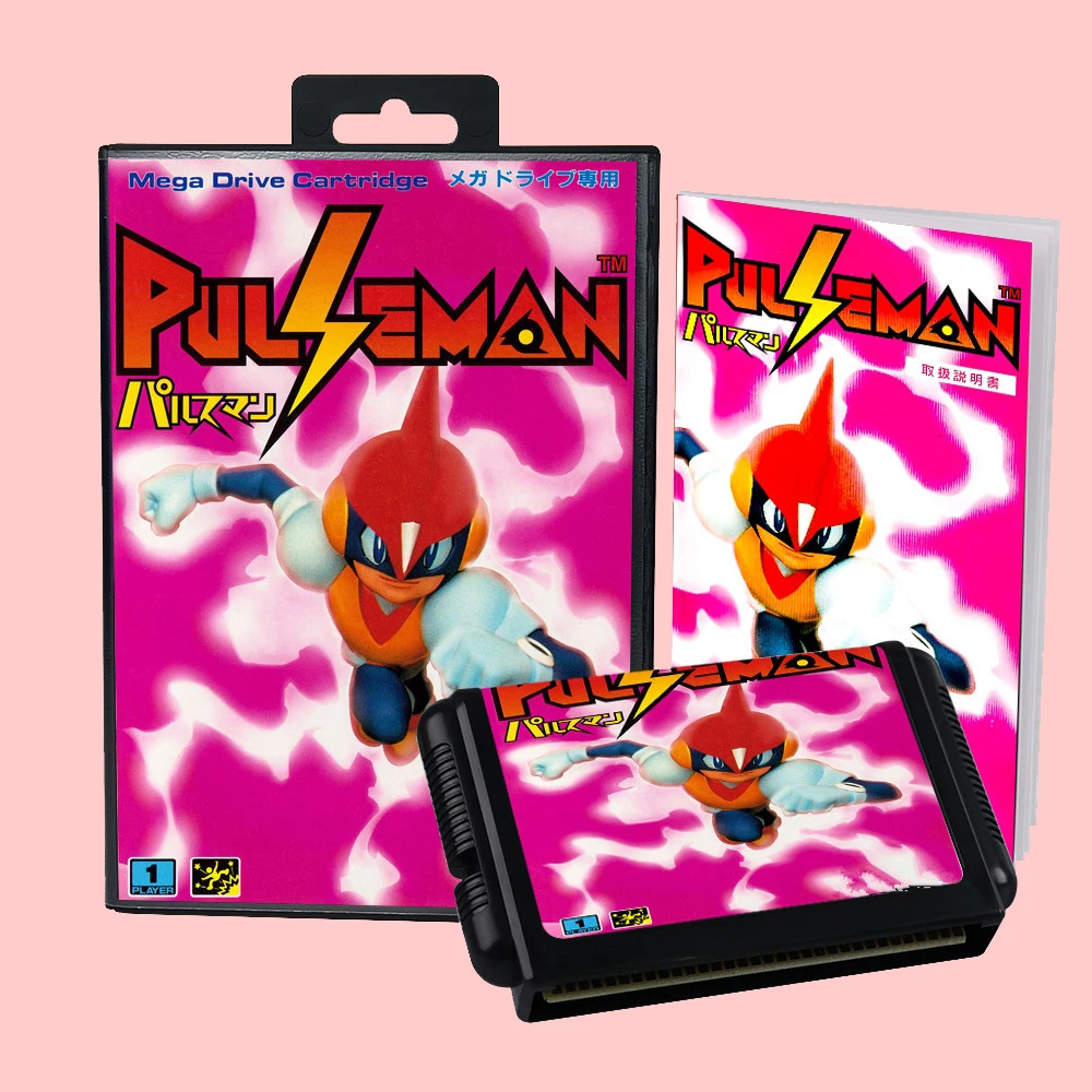 Boîte de cartes de jeu Pulseman, Version japonaise, 16 bits, pour Consoles Sega MD MegaDrive Genesis