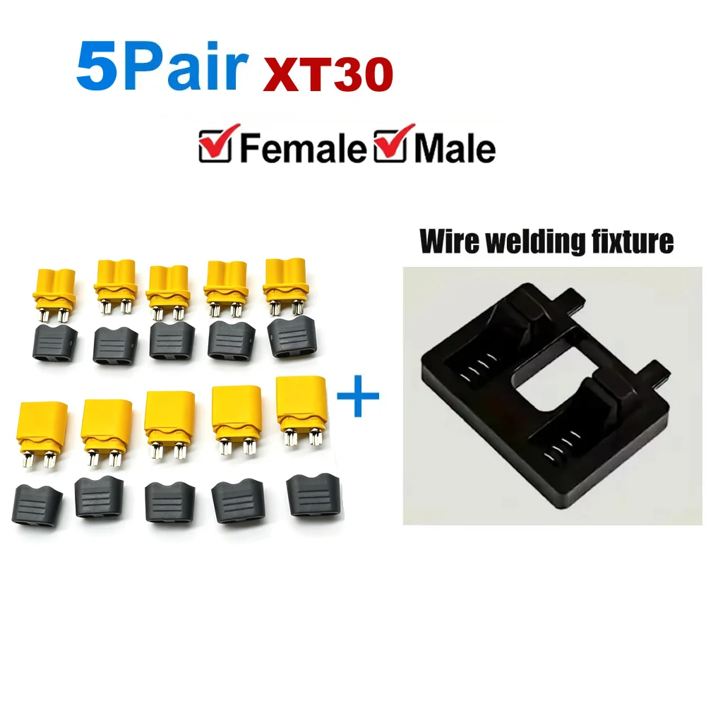 XT30-Steckverbinder mit Gehäuse, männliche/weibliche XT30-Stecker und Schweißvorrichtungen für RC-Lipo-Akkus, Autos, Drohnen, Flugzeuge