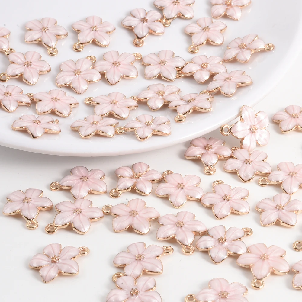 20 teile/los Legierung Emaille Blume Charms Für Schmuck Machen Liefert Öl Tropfen Anlage Charme DIY Schlüsselbund Ohrringe Anhänger Materialien