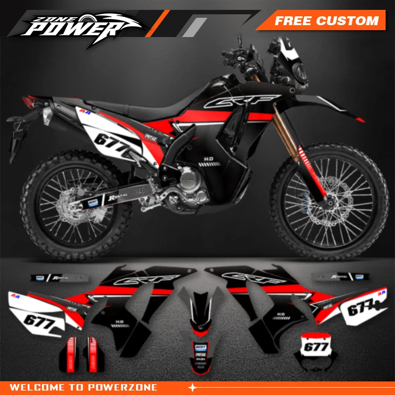 Powerzone Motorcycle Graphic Decal Stickers Kits For Honda CRF250 2017 2018 2019 2020 RALLY Number Name Customize 06