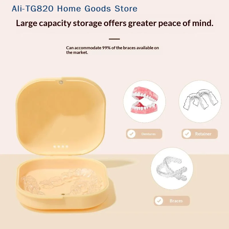 [TG820]Denture Tray Box Dental Braces Retainer Case Vent Holes Dental Denture Box ​False Teeth Protective Case