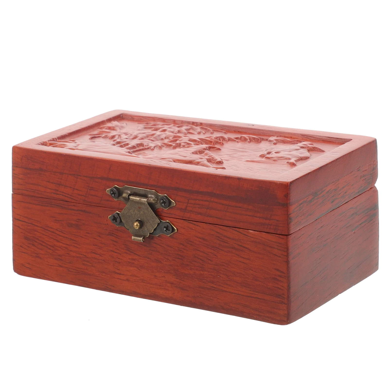

Jewelry Box Wooden Storage Case Chinese Style Trinket Container Vintage Box for Earrings Rings Bracelets Sundries