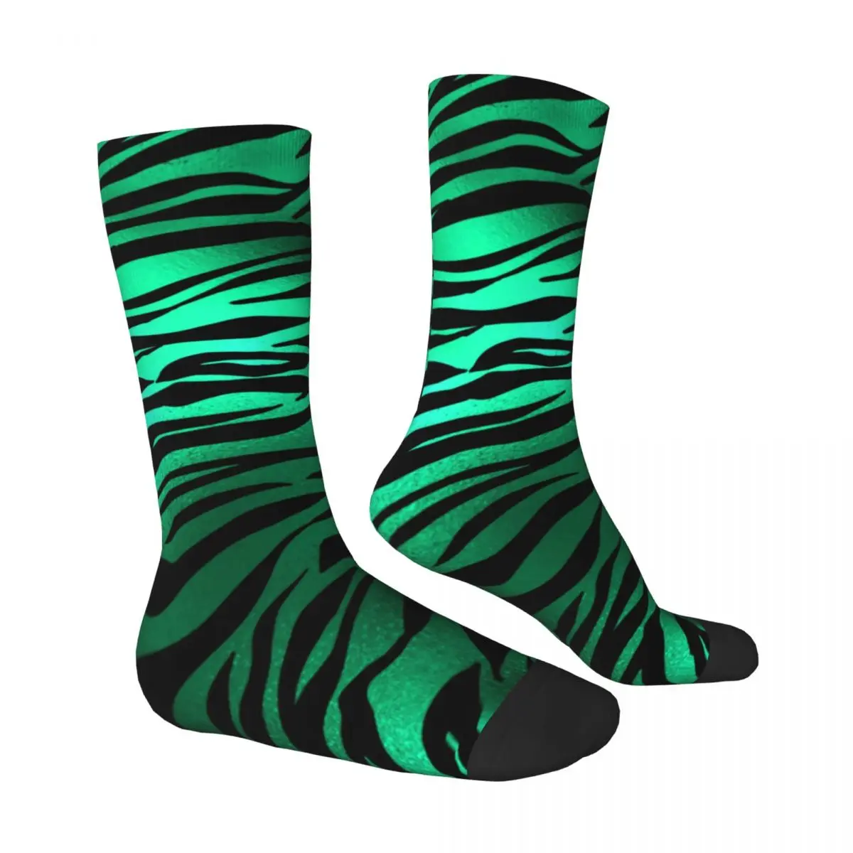 Tiger Stripe Striped Stockings Women Men Green Black Lines Socks Quality Casual Socks Autumn Outdoor Non Skid Design Socks Gift