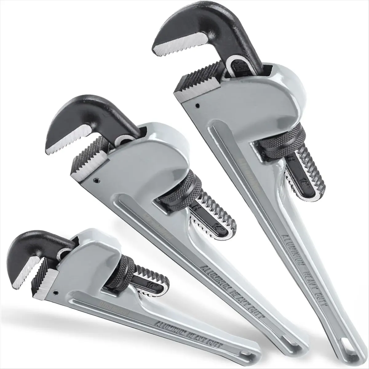 【Limited Offer】Aluminum Pipe Wrench Set, 10 Inches, 14 Inches, 18 Inches Adjustable Plumbing Tools for Professional Plumbers