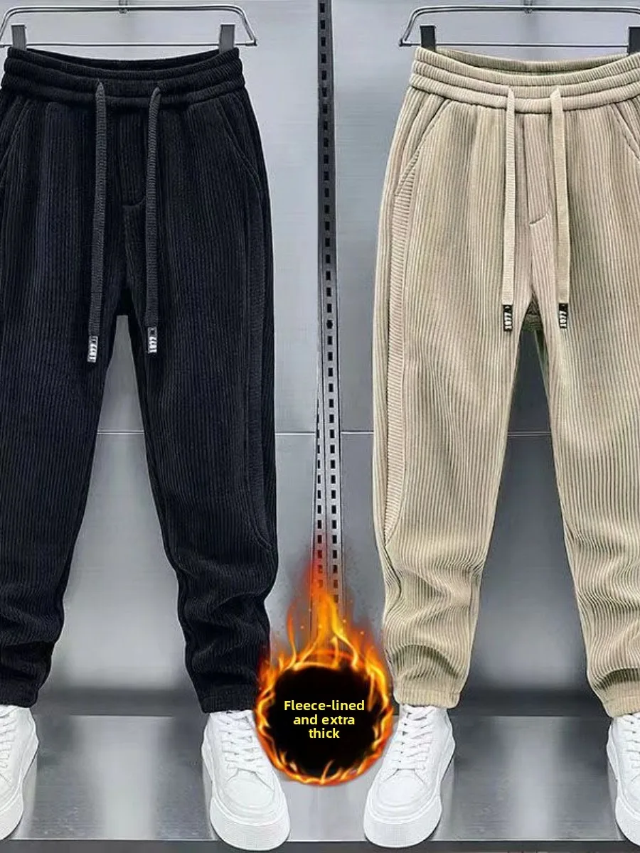 

Мужские вельветовые повседневные брюки на подкладке Fce Harlan Sle, осень-зима, модные лоскутные брюки свободного покроя, повседневная одежда Ci Walk