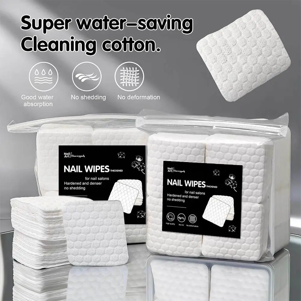 200/500Pcs/pack/box Solid Durable Nail Tools Manicure Gel Nail Polish Remover Pads Lint-Free Wipes Napkins Wraps Reusable Makeup