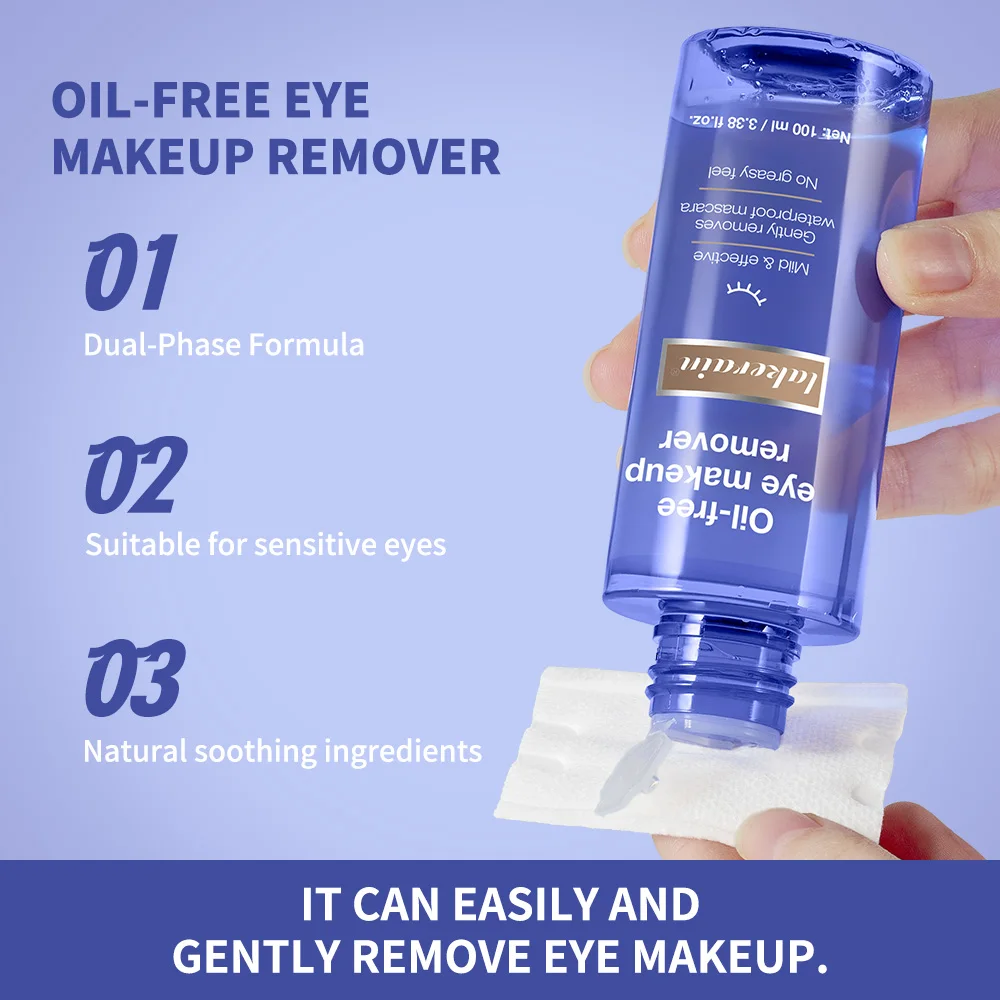 Lakerain Gentle Makeup Remover Waterproof Formula Reinigt effectief Mascara Eyeliner Gepigmenteerde oogschaduw en wenkbrauwpommade
