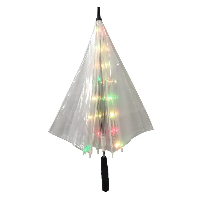 Creative New Fashion Cool Umbrella With LED Features 8 Rib Light Transparent With Flashlight Handle Umbrellas