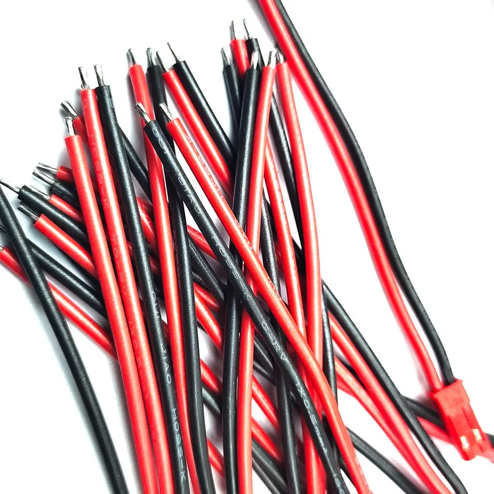 10Pairs 22AWG Copper JST Connector Cable 2 Pin JST Easy Solder Male Female Plug Stable Connection Heat Resistant