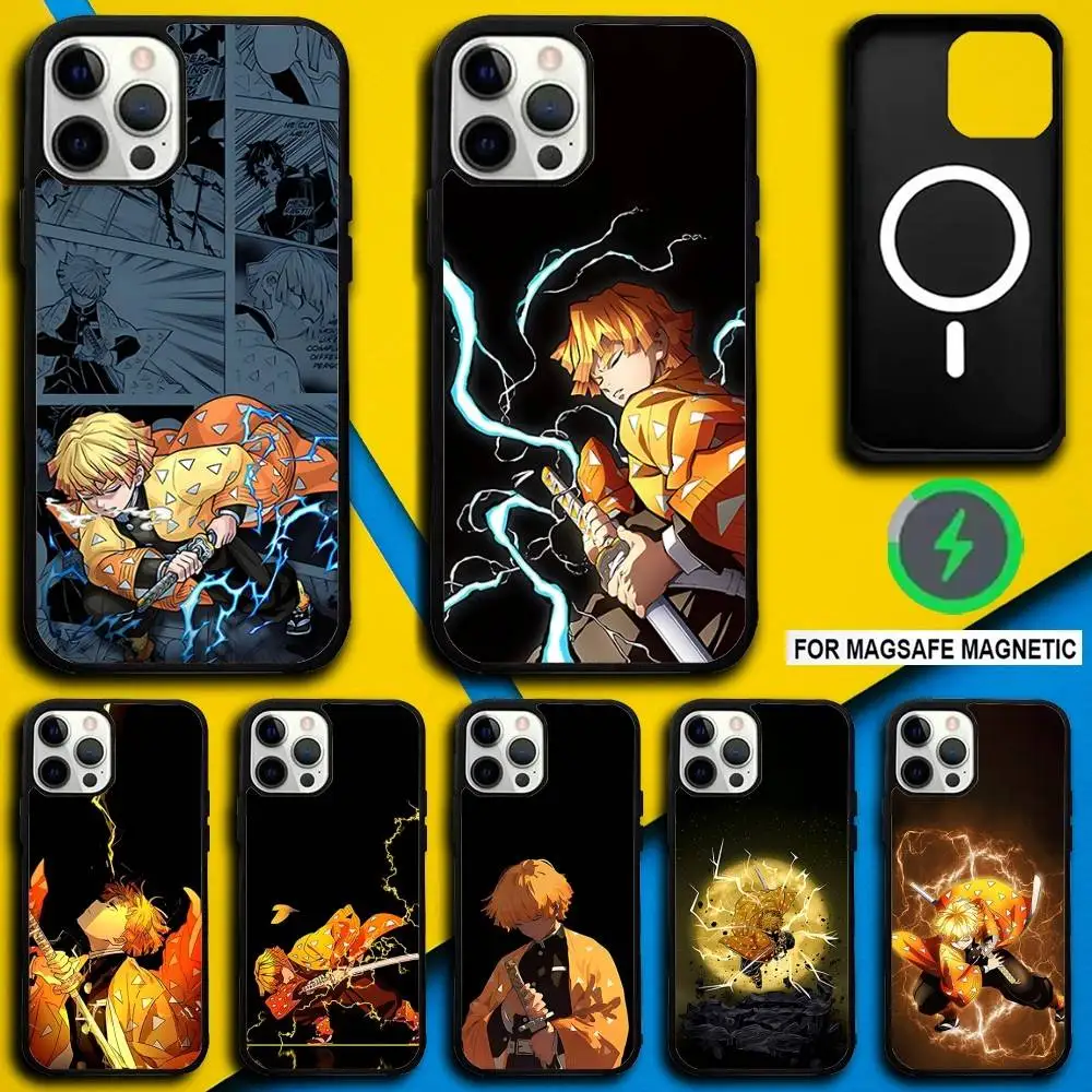 

D-Demon Zenitsu S-Slayer Phone Case For iPhone 17,16,15,14,13,12,11,Pro,Max,Plus,Mini,SE4,E Magnetic Magsafe Wireless Charging
