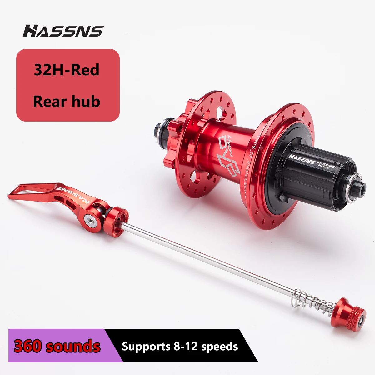 HASSNS DVO9 Hub 360 Sound Mtb Cube 32 Holes Bearing Hub Rear