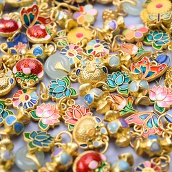 5/10/15 Random Mixed Plant Enamel Flower Charms For Jewelry Making Bulk Diy Girl Women Accessories Lotus Pendant Heart Materials