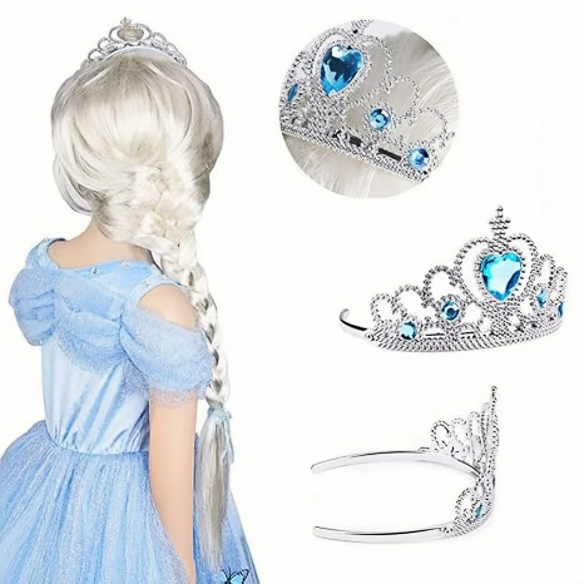 Cute Kids Tiara Crown Set Girls Dress up Party Headband Accessories Queen Princess Headdress Festive Children Headwear
