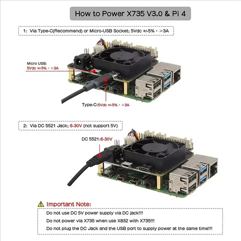 Ingenious-X825 V2.0 2.5 Inch SATA HDD/SSD Storage Expansion Board +X735 V3.0 Power Management Board For Raspberry Pi 4B