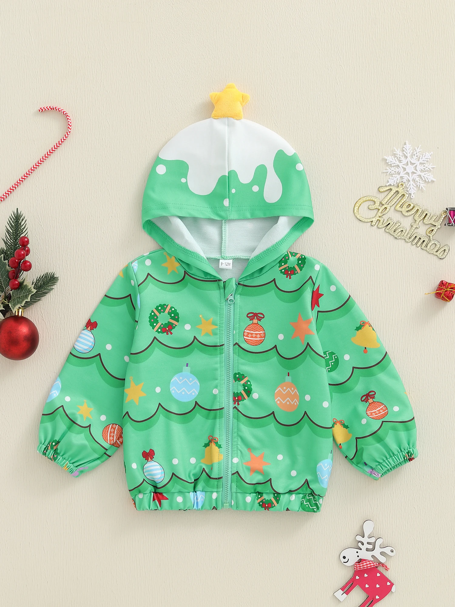 

Cute Baby Boy Winter Coats Warm Fleece Hooded Jackets Toddler Snowsuit Outerwear Infant Christmas Clothes with Zipper