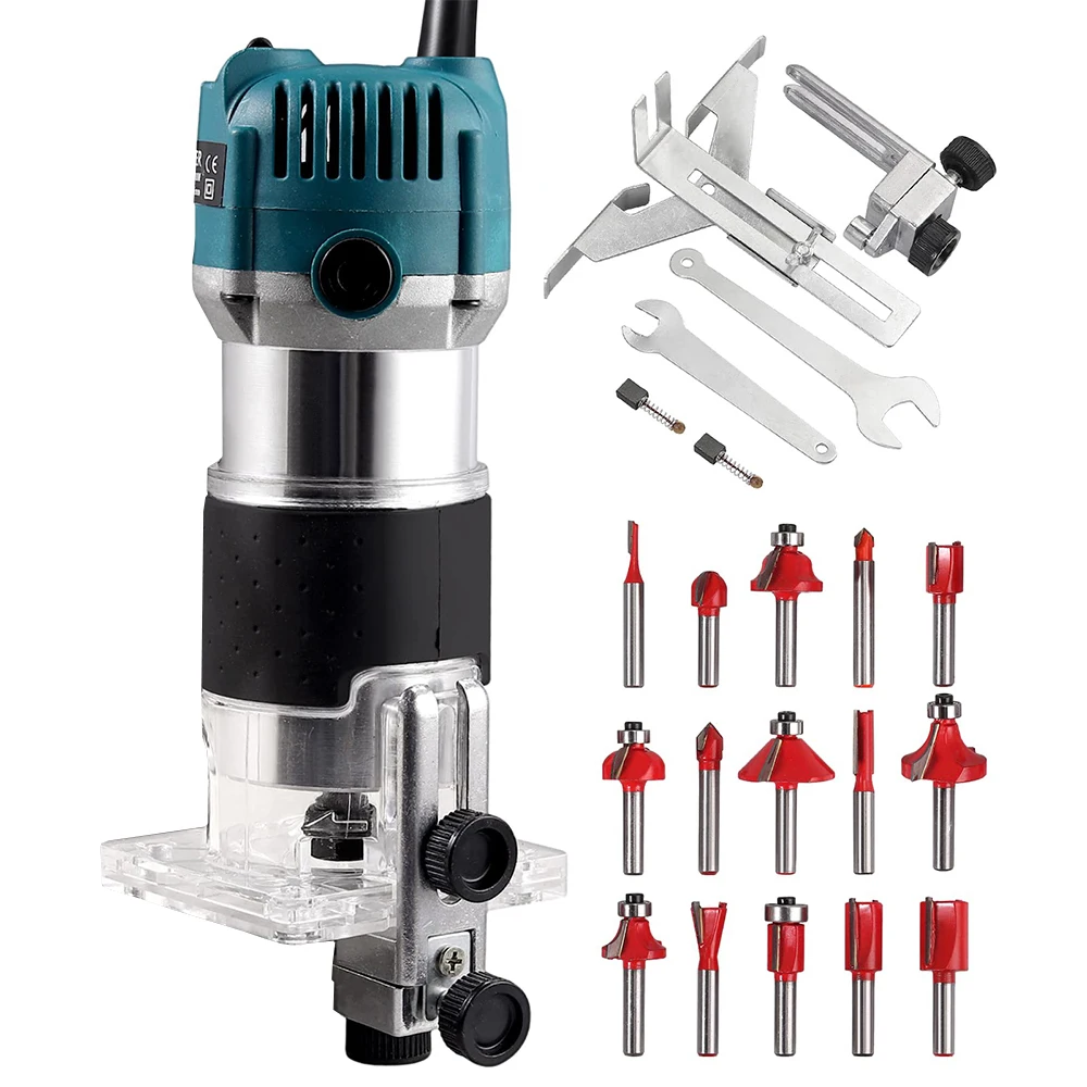 Podofo W 30000RPM آلة توجيه الخشب الخشب الكهربائية المتقلب 1/4 بوصة الخشب نحت ملء أداة كارينتر الطاقة #6