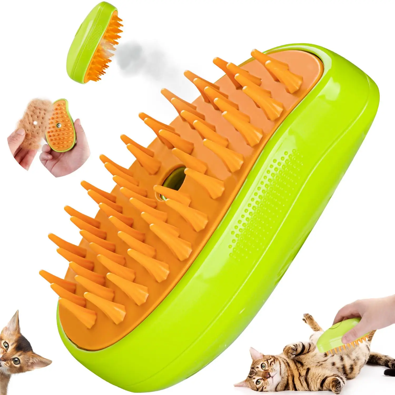 Cat Steam Brush Steamy Dog Massage Comb 3 in 1 Electric Spray Pet Grooming Comb Soft Silicone Removing Tangled and Loose Hair