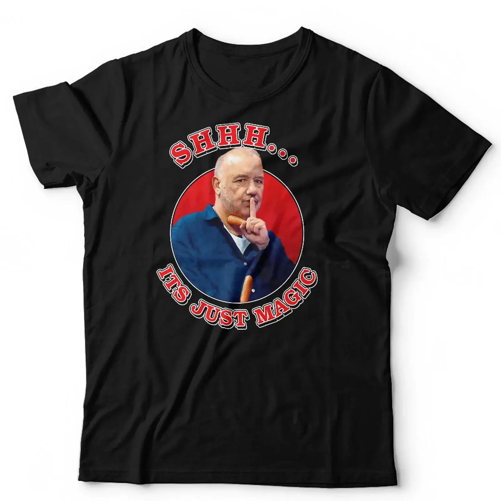 Bob Mortimer Shhh Its Just Magic T Shirt Funny Homage Sizes S to 5XL Fast UK Dispatch vintage Washed Unisex Versatile