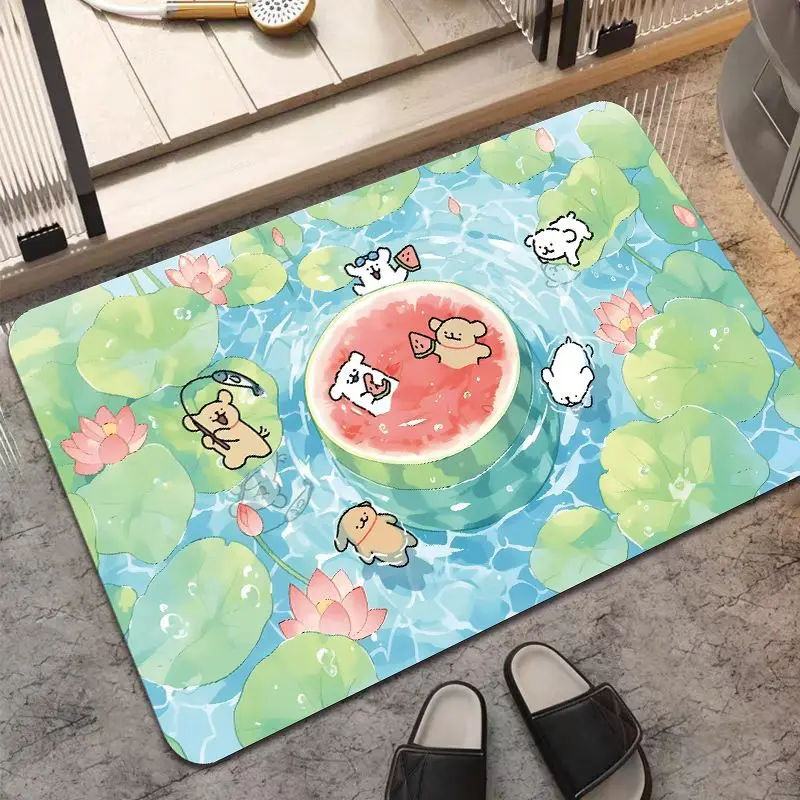 Swimming Pool Puppy Diatom Mud Bathroom Toilet Universal Foot Mat Living Room Kitchen Floor Mat Anti Slip Water Absorbing Carpet