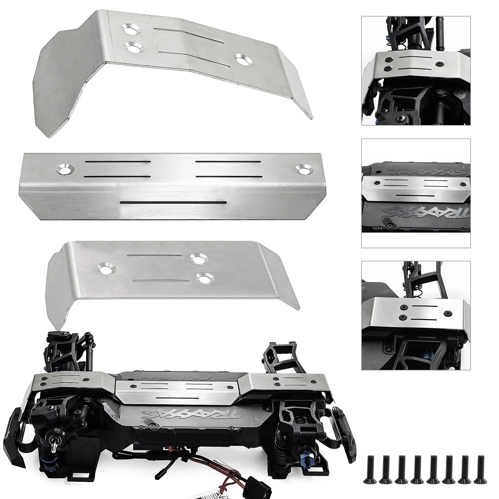 RC roestvrijstalen chassisbescherming pantser- en bumperbeschermers voor Traxxas Mini Maxx slagvast en krasbestendig
