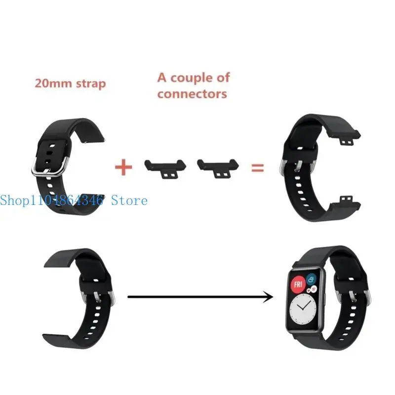 

652F for HUAWEIWatch FIT 20mm Watch Bracelet Adapter Watch Strap Connection Accessories Wristband Link Attachment