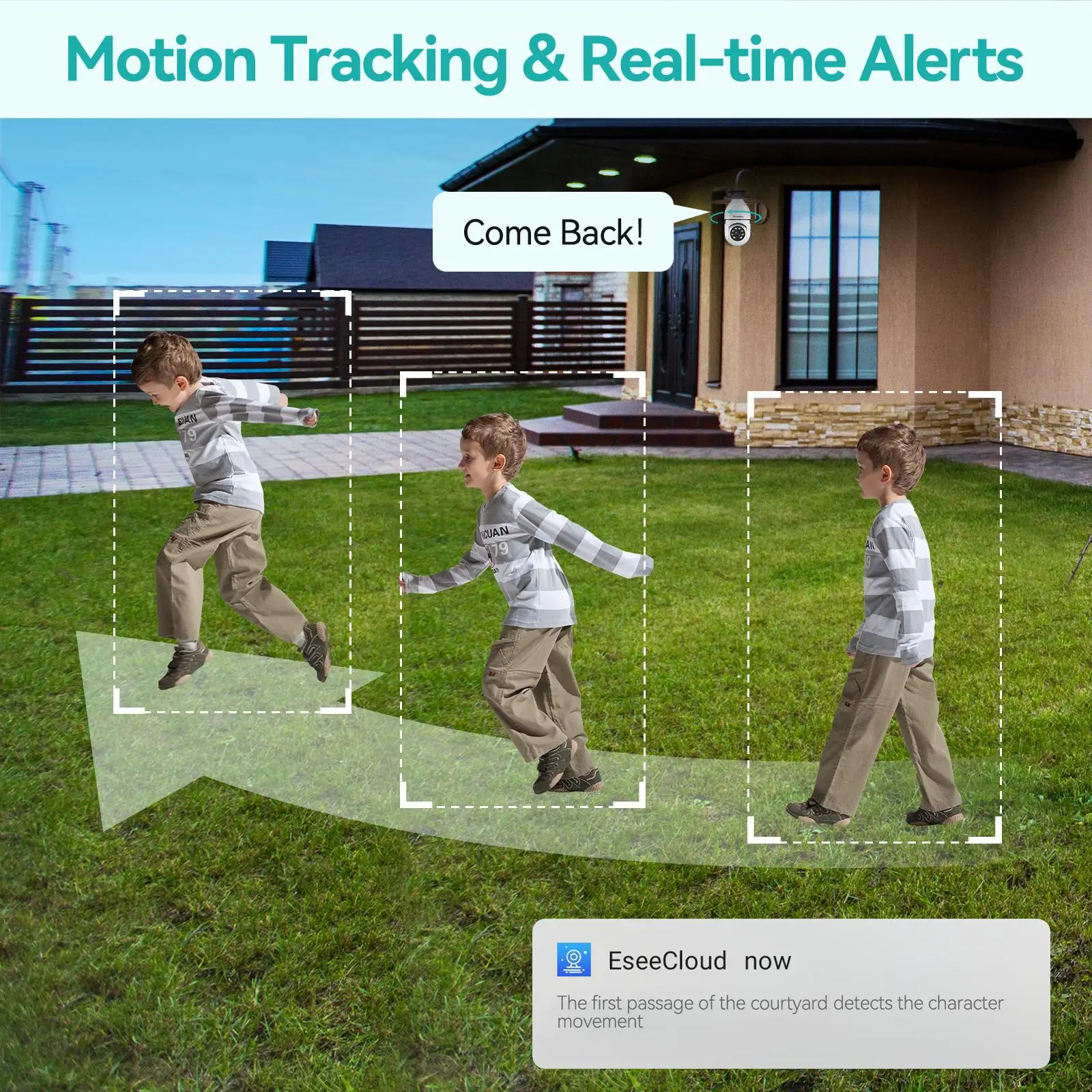 [3 pezzi] Telecamera di sicurezza con lampadina 2K, Wi-Fi 2.4G, Allarme movimento/suono/luce, Audio bidirezionale, Alexa, Installazione semplice, Interno/Esterno