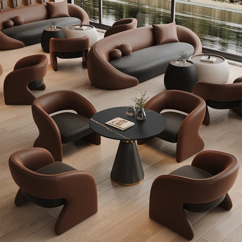 

Business reception sofa single chair hotel sales office lobby office beauty salon lounge area sofa table and chair combination