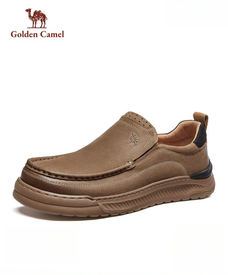 Golden Camel High Quality Men's Shoes 2026 Spring Business Casual Leather Shoes Brand Design Soft Soles Non-slip Loafers