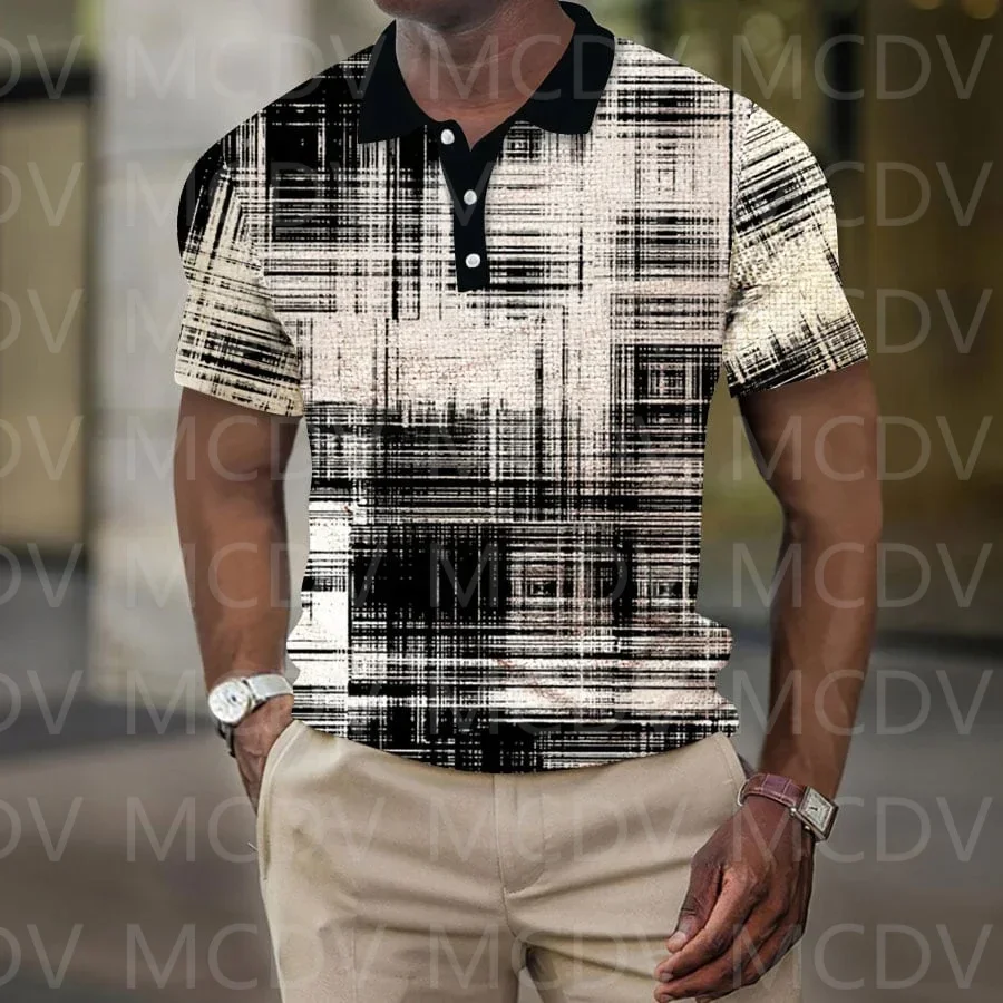 Men's Business Casual Polo Shirt 3D Printed Polo Shirt Summer Men's Tops