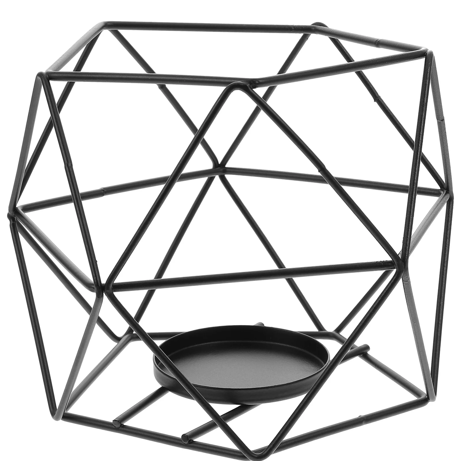 

Metal Hollow Holder Iron Design Decorative Stand for Home Bar Restaurant Table Centerpiece Romantic Tea