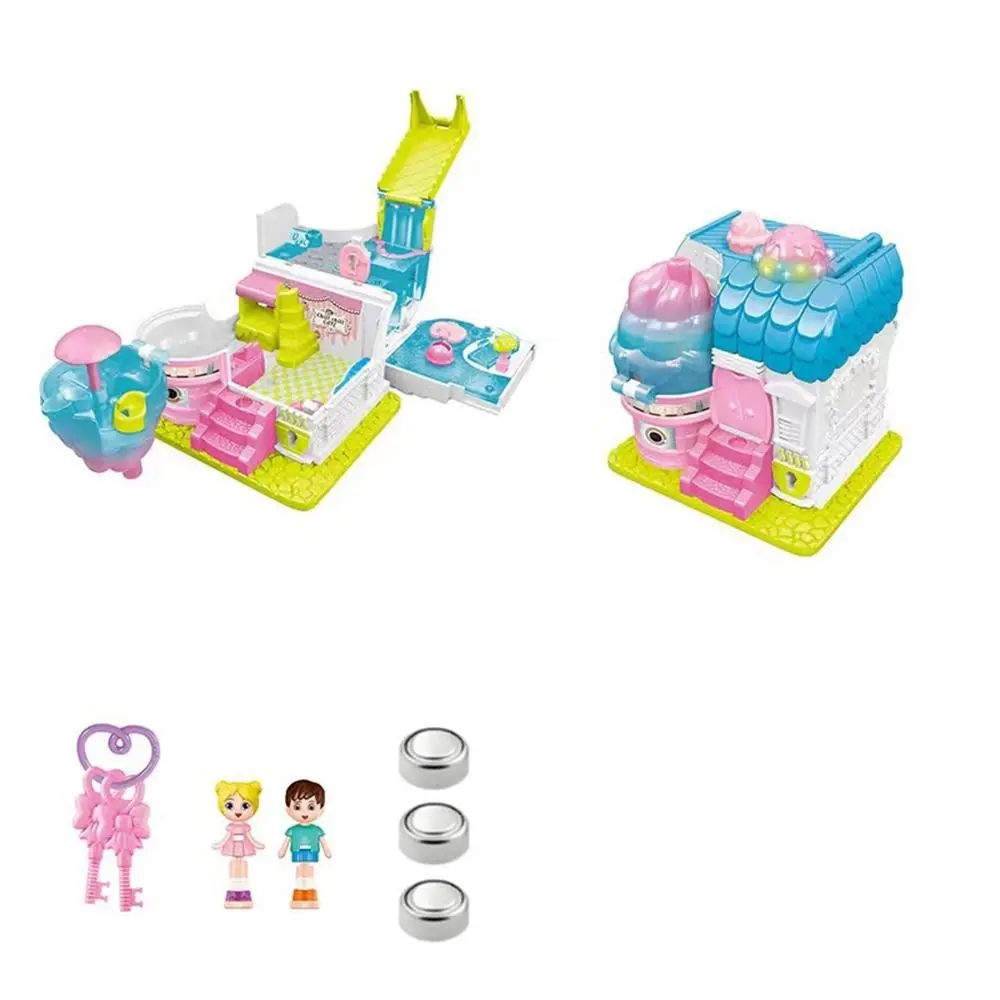 Creative Simulation Play House Toys 3D Expandable Doll Houses with Furniture Cosplay with Lighting and Music