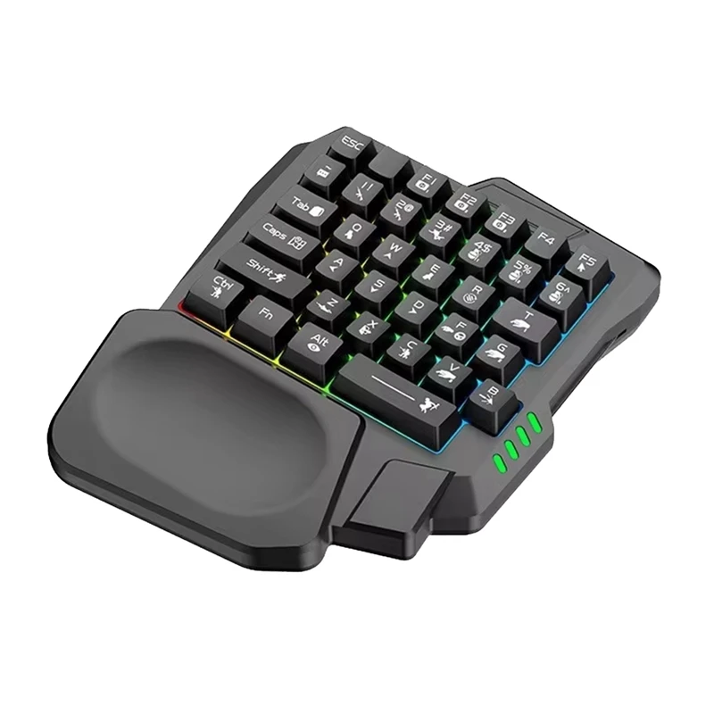 

ABVJ-Gaming Keyboard Single Hand Usb Wired 35Key Ergonomics RGB Backlight Mini Keyboard For Laptop Desktop PC Smartphone