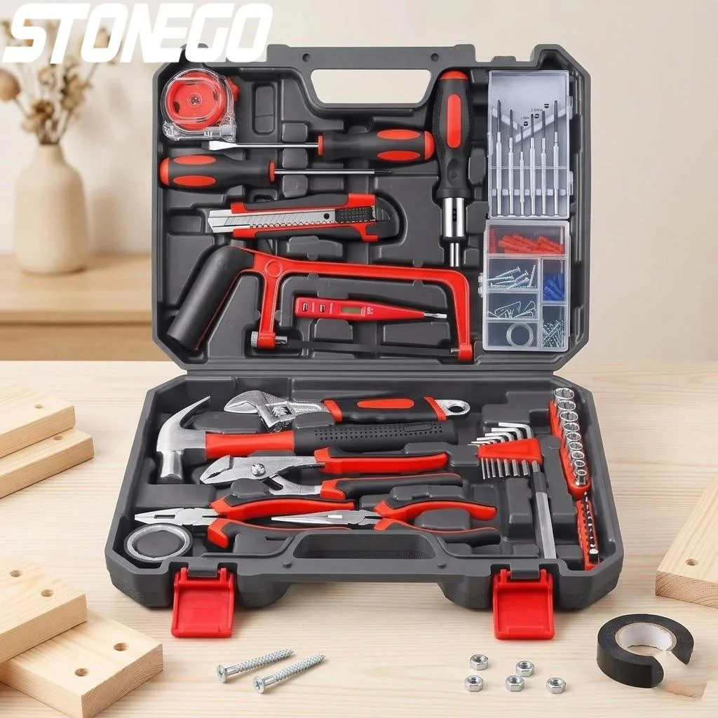 

Набор инструментов из 108 предметов для авторемонта и домашнего использования, включает отвертки, гаечные ключи, удобный ящик для инструментов, профессиональный набор инструментов для механиков