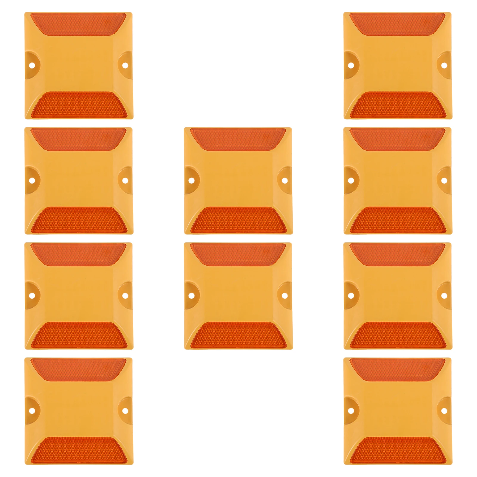 10 Pcs Traffic Reflective Driveway Pavement Roadside Highway Polycarbonate Plastic Dualsided