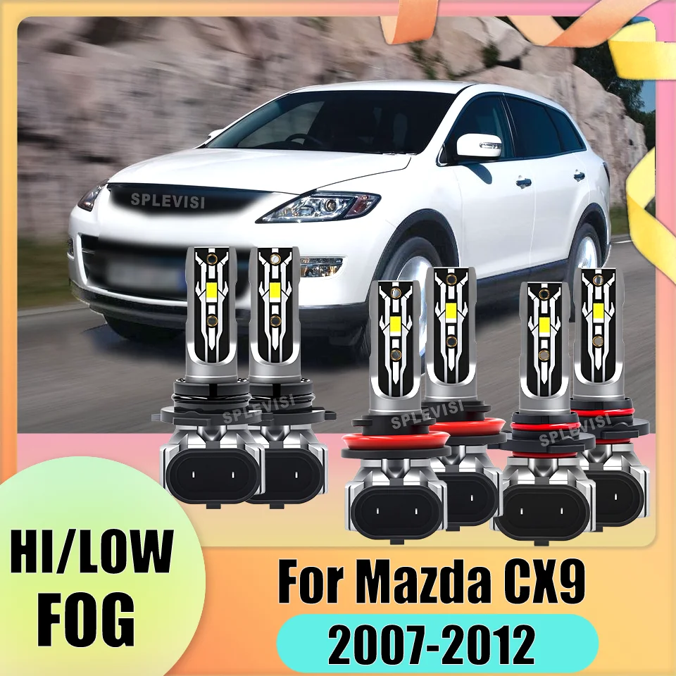 

6000K Clear White LED Headlight Foglamp Kit for Enhanced Road Visibility & Safety For Mazda CX9 2007 2008 2009 2010 2011 2012