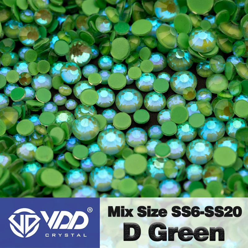 VDD Großhandel Neue Neon Farbe Mix Größe SS6-SS20 Glas Strass Kristall Hohe Qualität Flatback Steine DIY Nail art Dekorationen – Detail 29