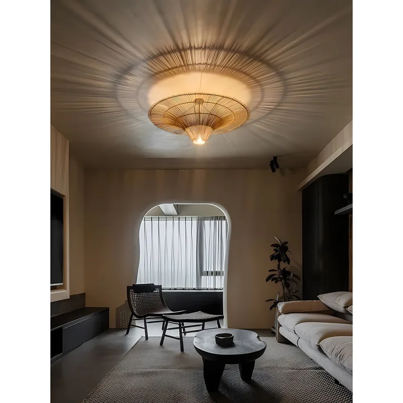 

Потолочное крепление из ротанга Юго-Восточной Азии - японский китайский потолочный светильник Fusion Zen для нескольких мест, гостиной и спальни