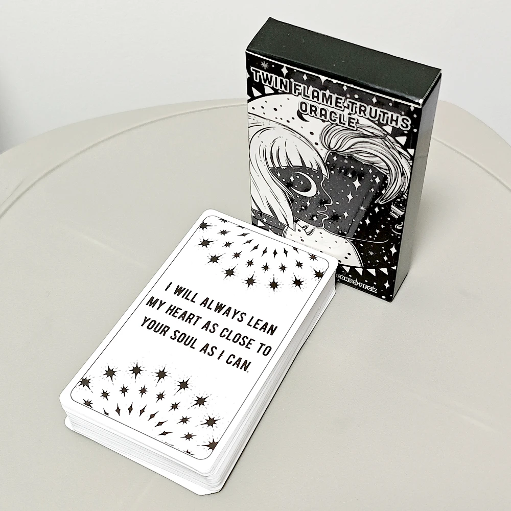 Twin54 Pcs Cards Flame Truths Oracle Cards Soulmate Deck for Psychic Love & Relationship Readings 10.3*6cm