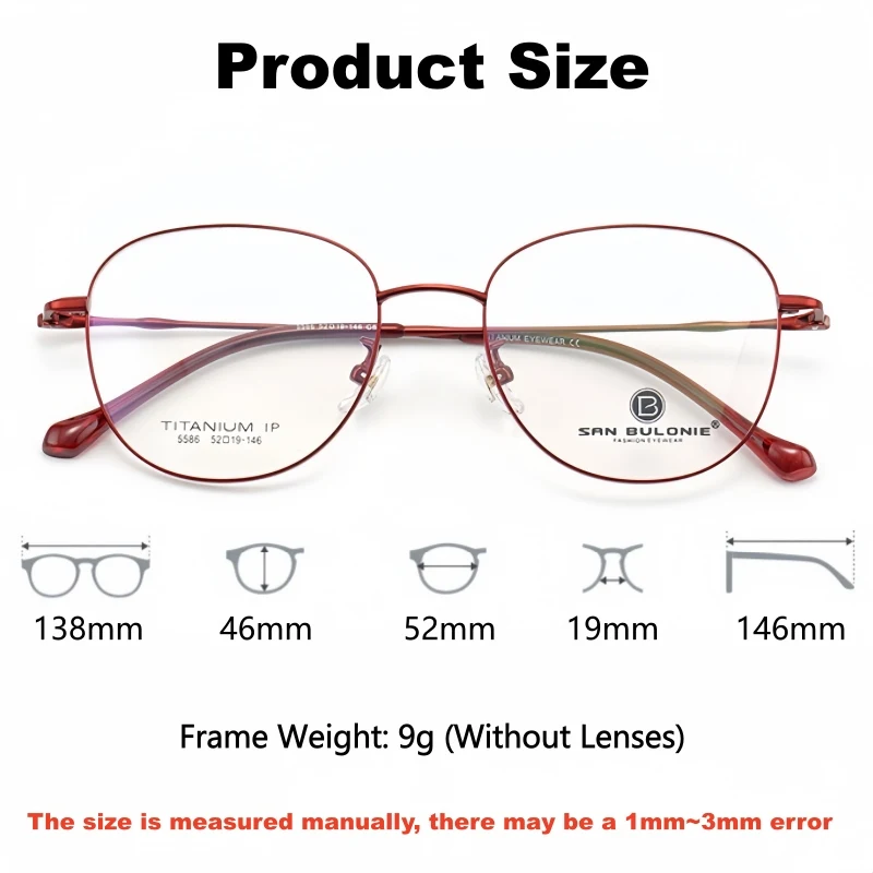 OLLYMURS  Frame Ultra Light Flexible Titanium AlloyNew Fashion Retro Round Women Eyeglasses  Temperament Simple Men Glasses 5586
