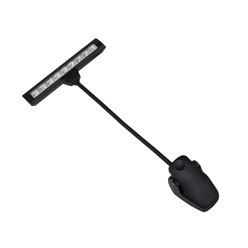 Clip-on LED Light for Music Sheet Stand Portable Flexible Gooseneck Eye Protection Reading Book Light Bed USB Desktop Lamp Light