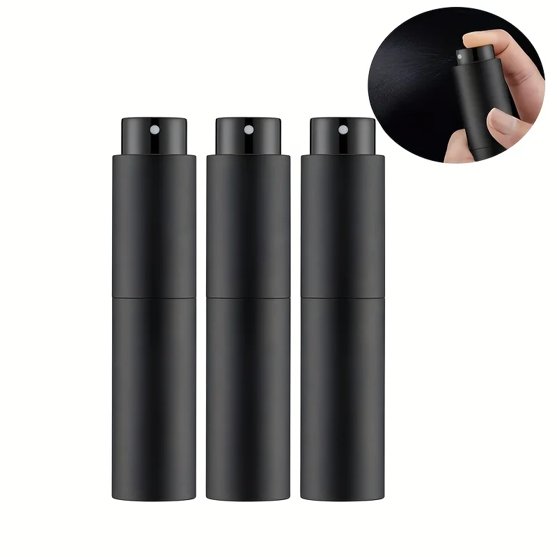 Atomizador de Perfume de Viaje de 10 ml, Envase de Colonia Recargable, Botella de Spray Dispensadora Vacía para Atomizador Mini (Negro)