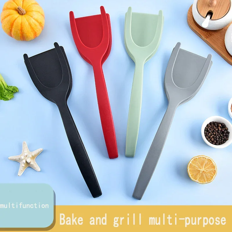 Shovel Clip Silicone Grip Flip Tongs Egg Steak Spatula Tongs Clamp Pancake Fried Turners Cooking Tool Kitchen Accessories