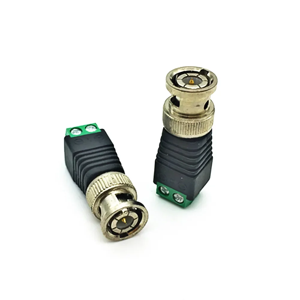 10pcs/lot BNC Male to UTP Mini Coax CAT5 To Camera CCTV  Video Balun Connector Adapter POE cctv tester IP camera FC