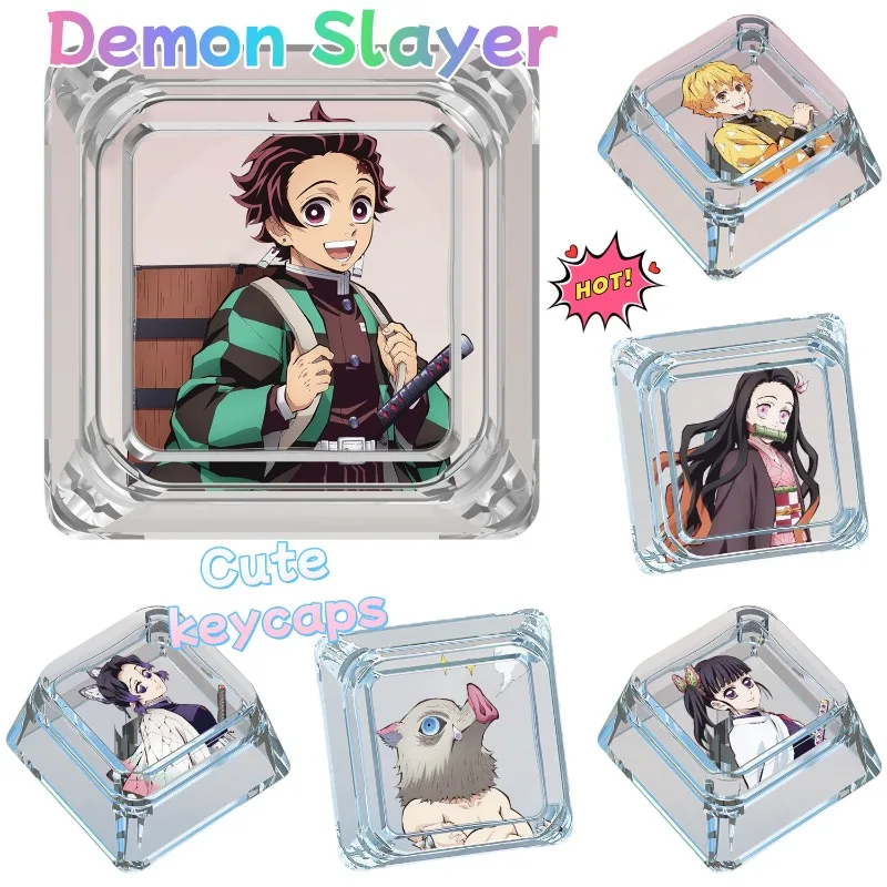 Demon Slayer Custom Keycap Cute Fashion Creative Cartoon Single Mechanical Keyboard Keycap Gift for Friends for Holidays