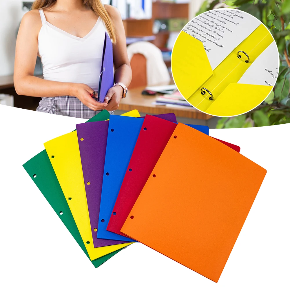 6 Pack Portable Colored Plastic Folders Set Wear Resistant File Organiser Case for Home Work Office Trips