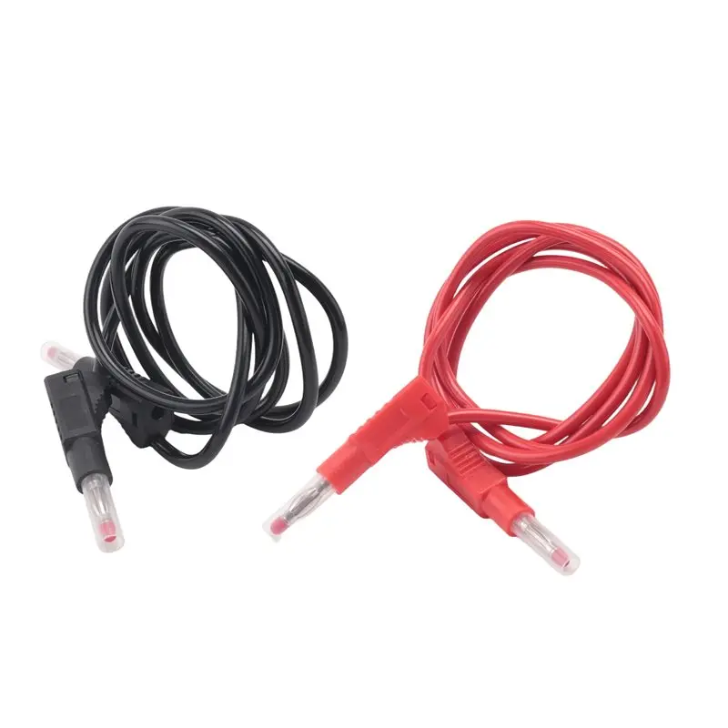 ABCA-2Pcs Multi-Meter Test Leads Cable Jumper Wire Line Security 4Mm Banana Plug Retractable Test Tool Red Durable Easy Install