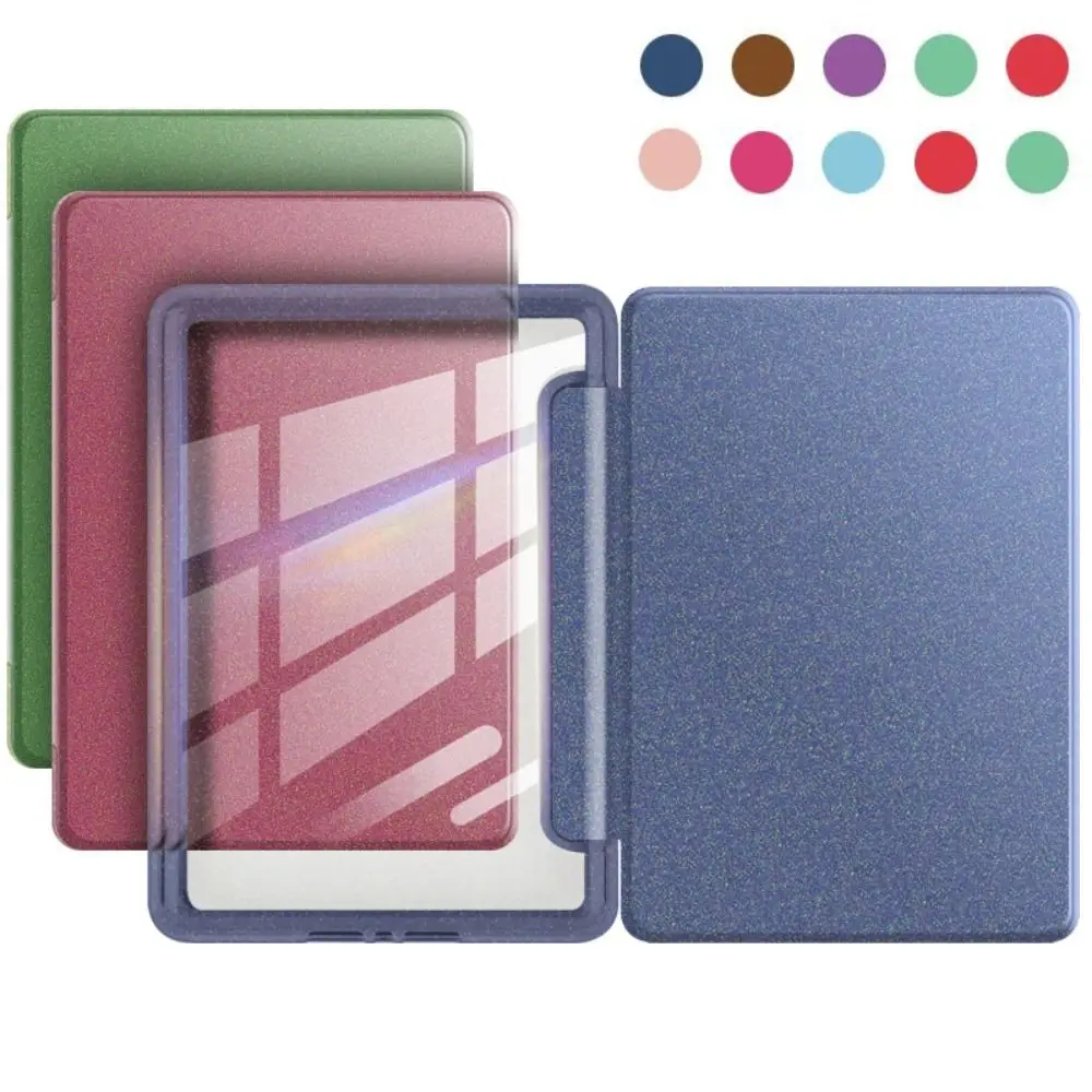 

Auto Wake/Sleep Protective Case Magnetic Glitter Powder Acrylic Back Cover Wear Resistant for Kindle 2024/2022 11th Generation
