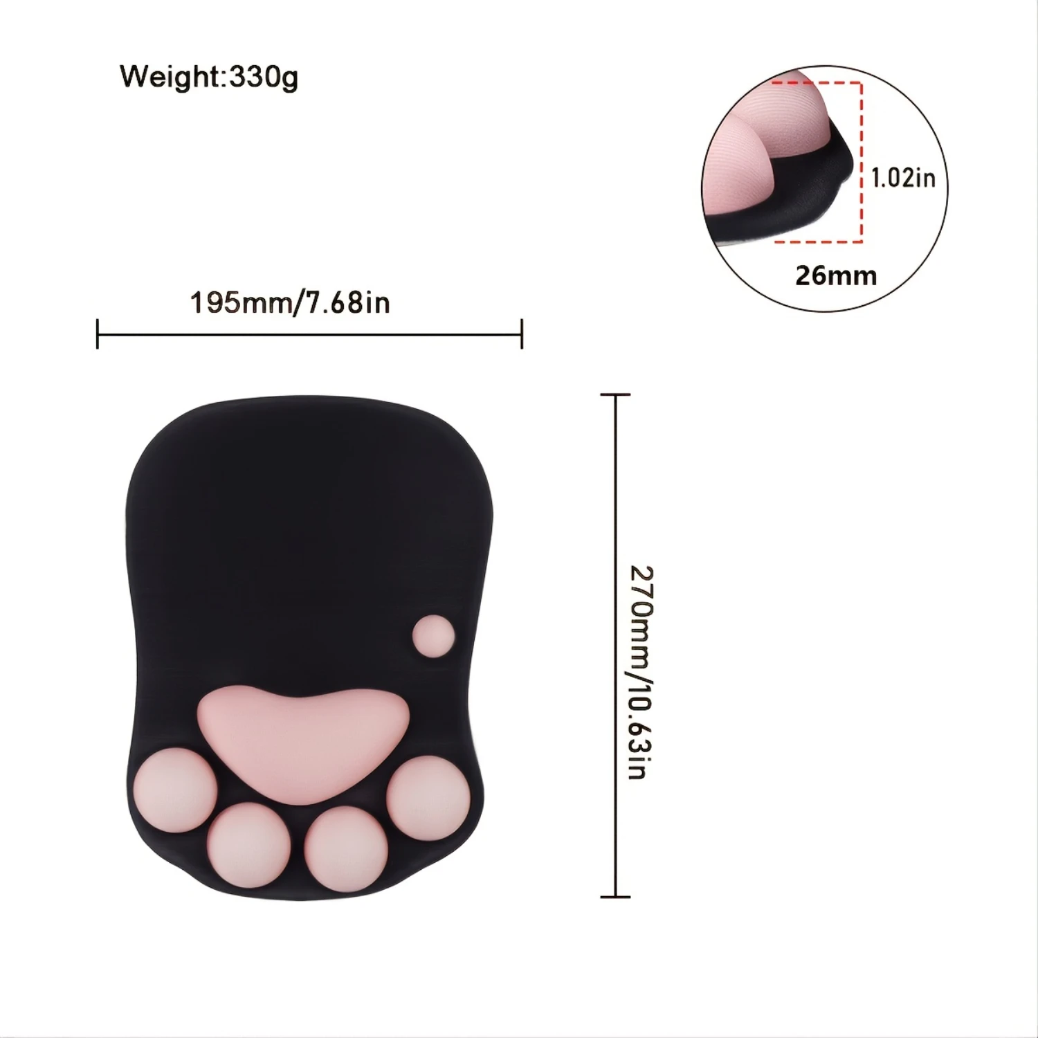 E tappetino per Mouse con artiglio di gatto da polso in Silicone funzionale 1pc