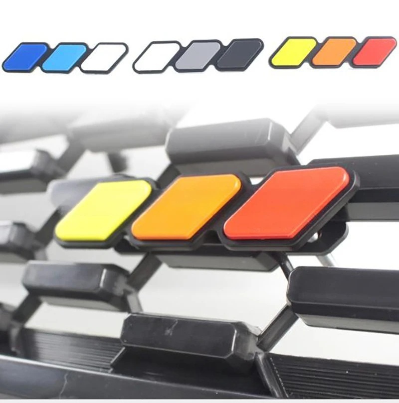 3 Colors Grille Badge Emblem Logo For Toyota Tacoma Tundra 4Runner TRD Highlande Rav4 CHR Strip Air Inlet Auto Car Accessories