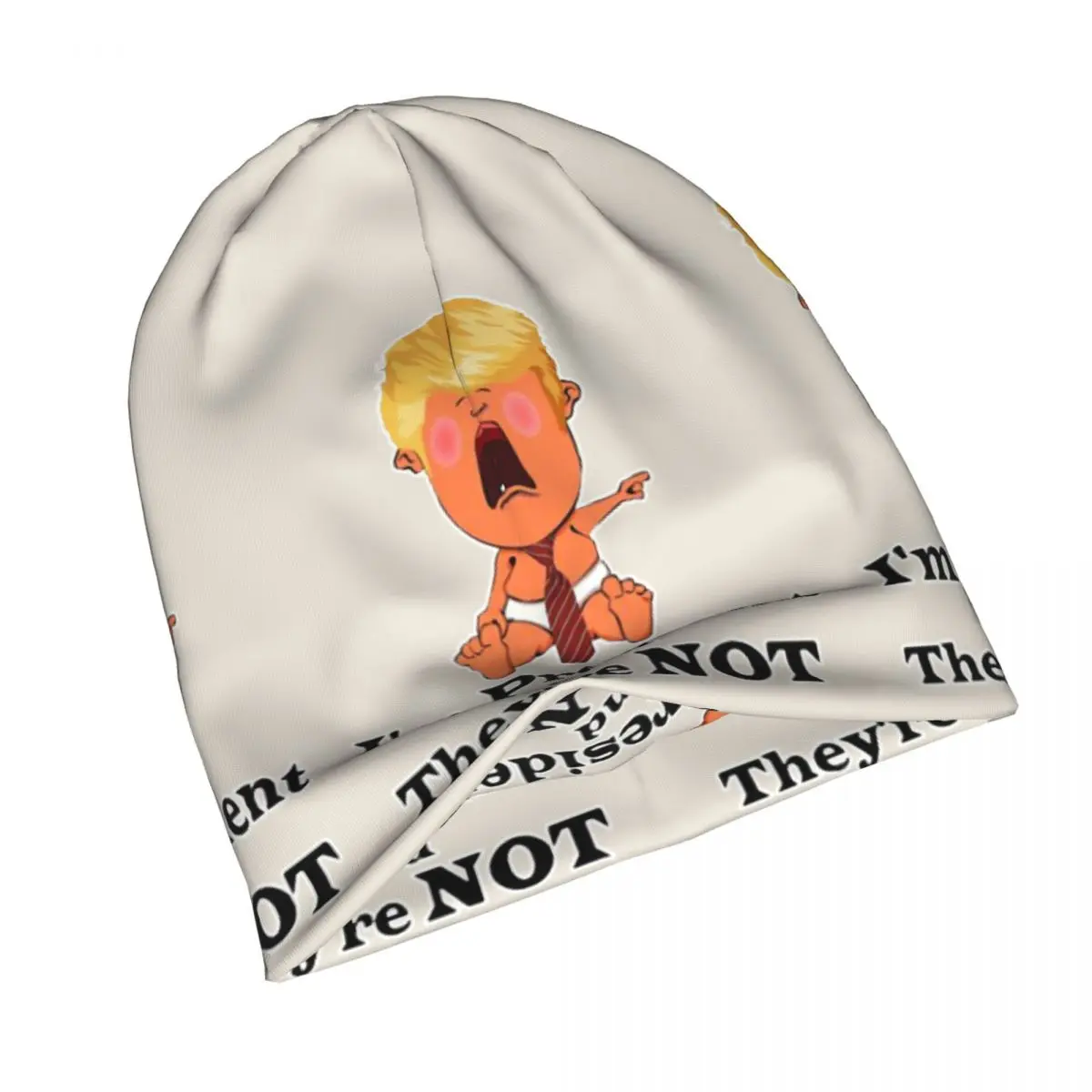 3D Color printing Knitted Hat For Men And Women, Donald Trump Cartoon5 Gift Unisex winter Warm Brimless Urinal Hat